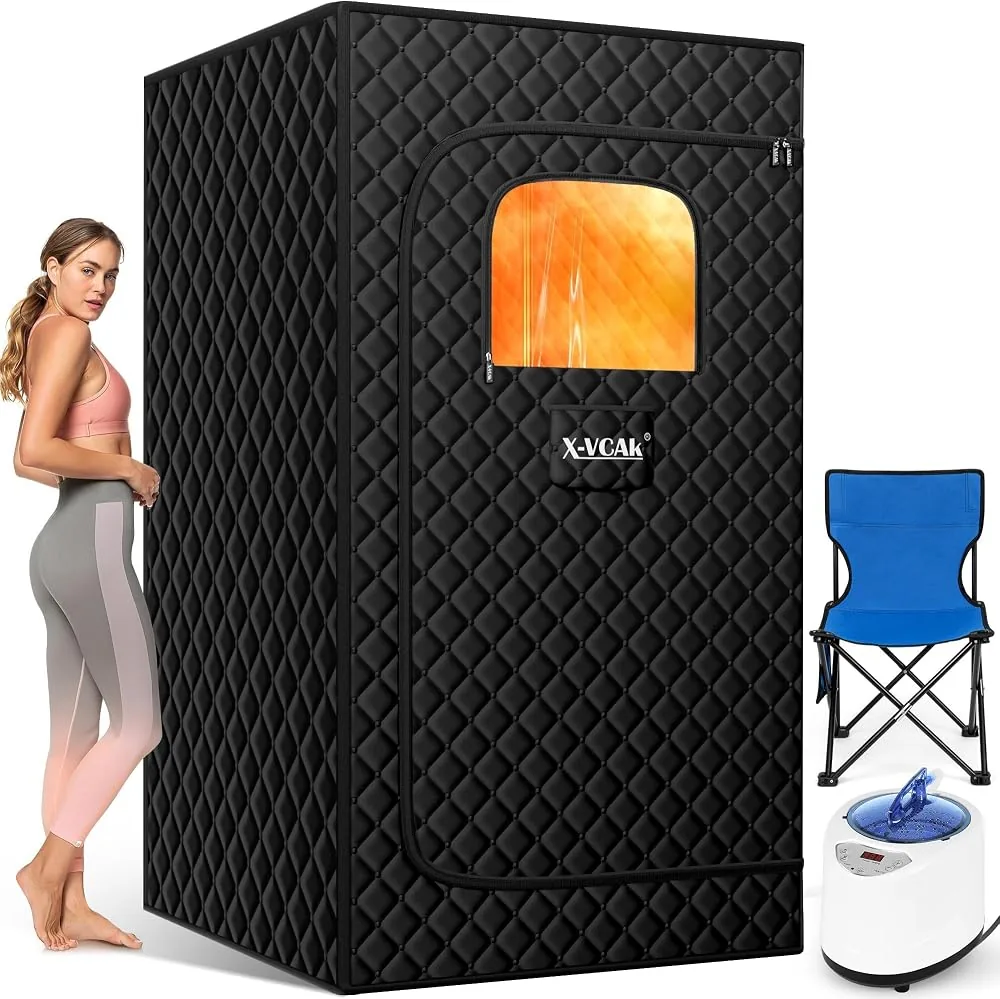 x vcak upgraded portable sauna with steamer remote control 9 levels